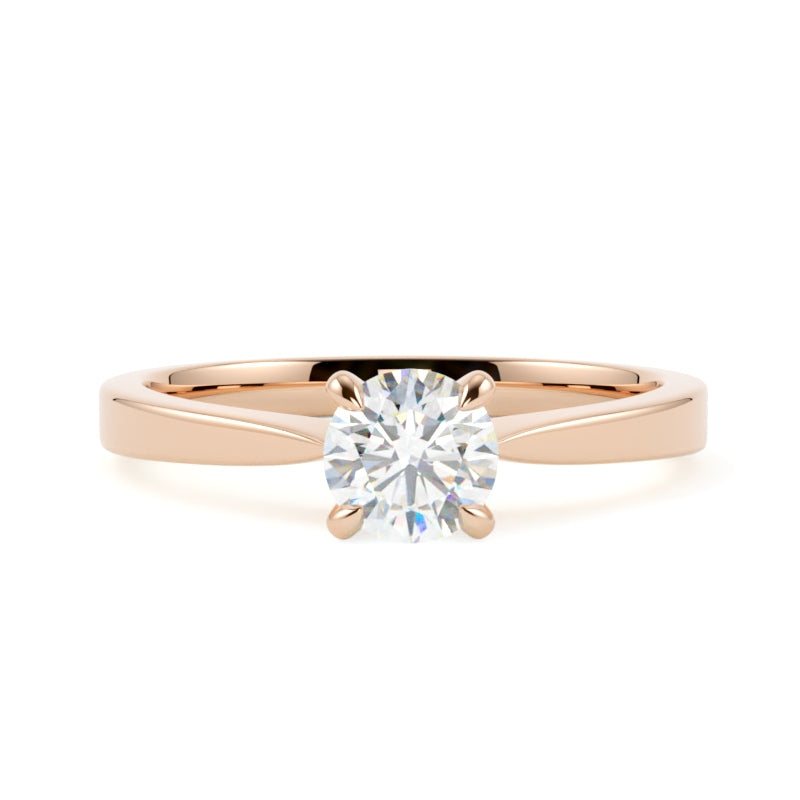 Pierścionek z różowego złota 585 z diamentem – subtelny kolor złota i klasyczne wykończenie